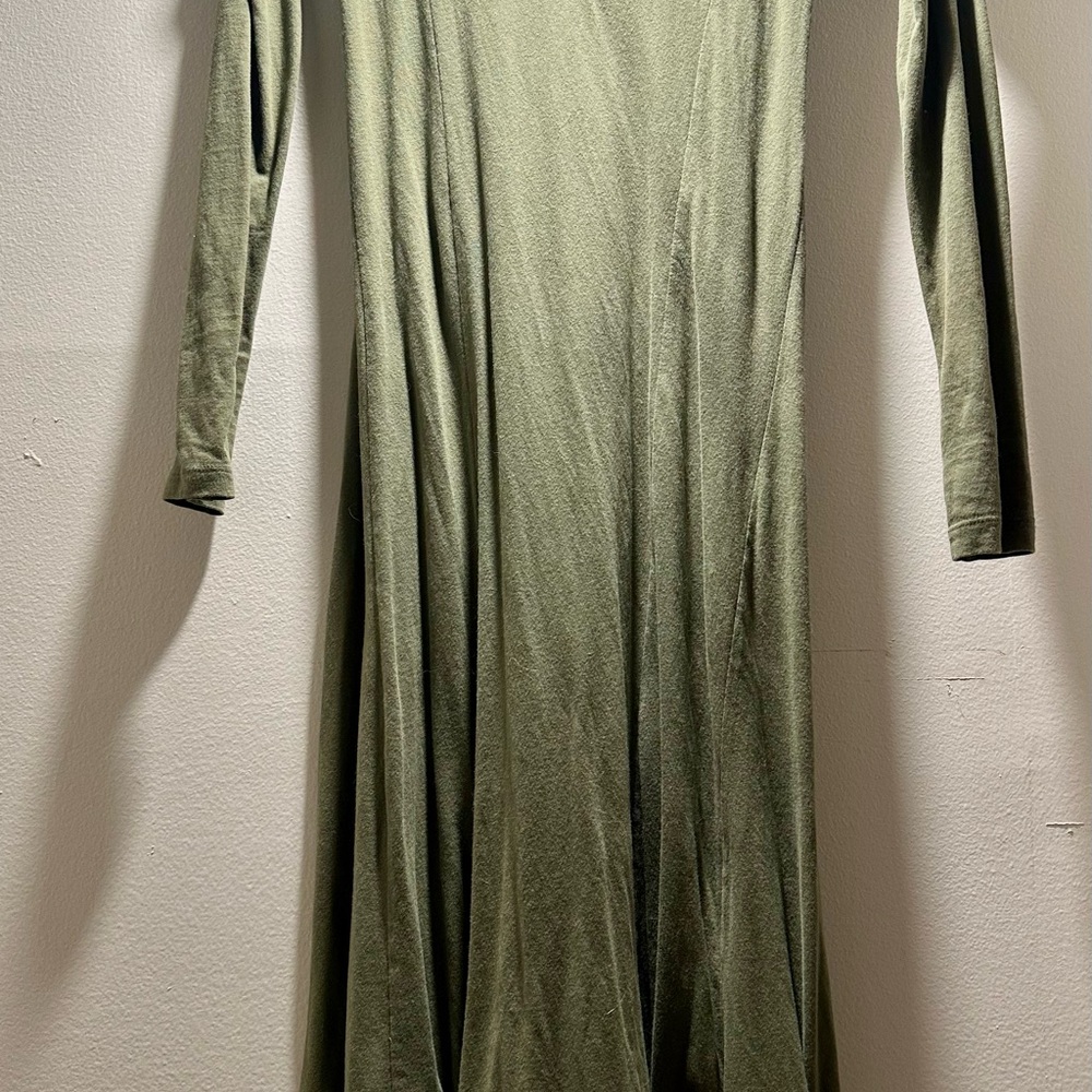 Elegant Long Sleeve Green Dress
